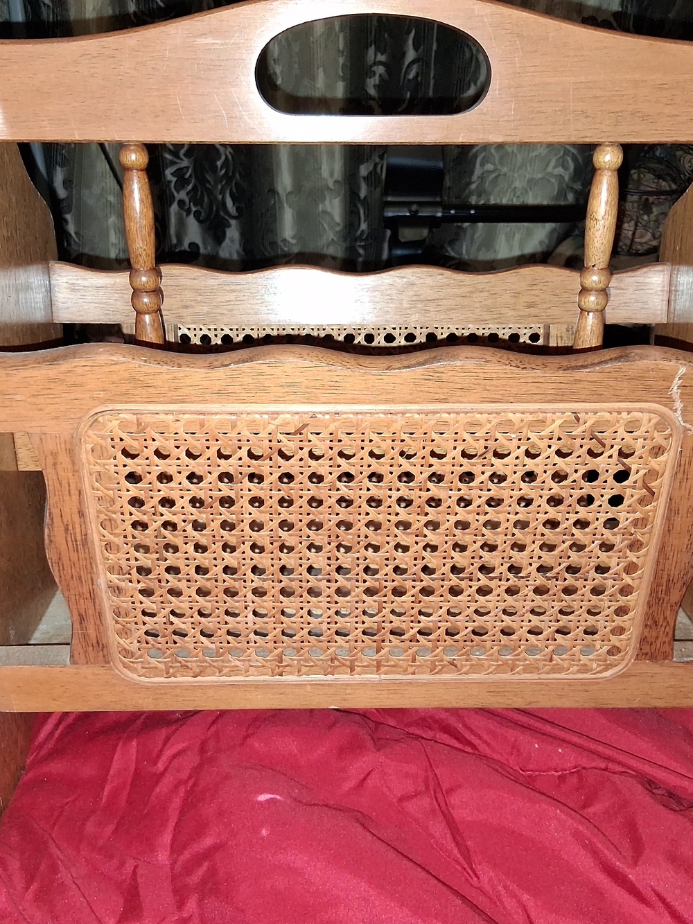 Wood Cane Woven Magazine Rack - Natural Brown